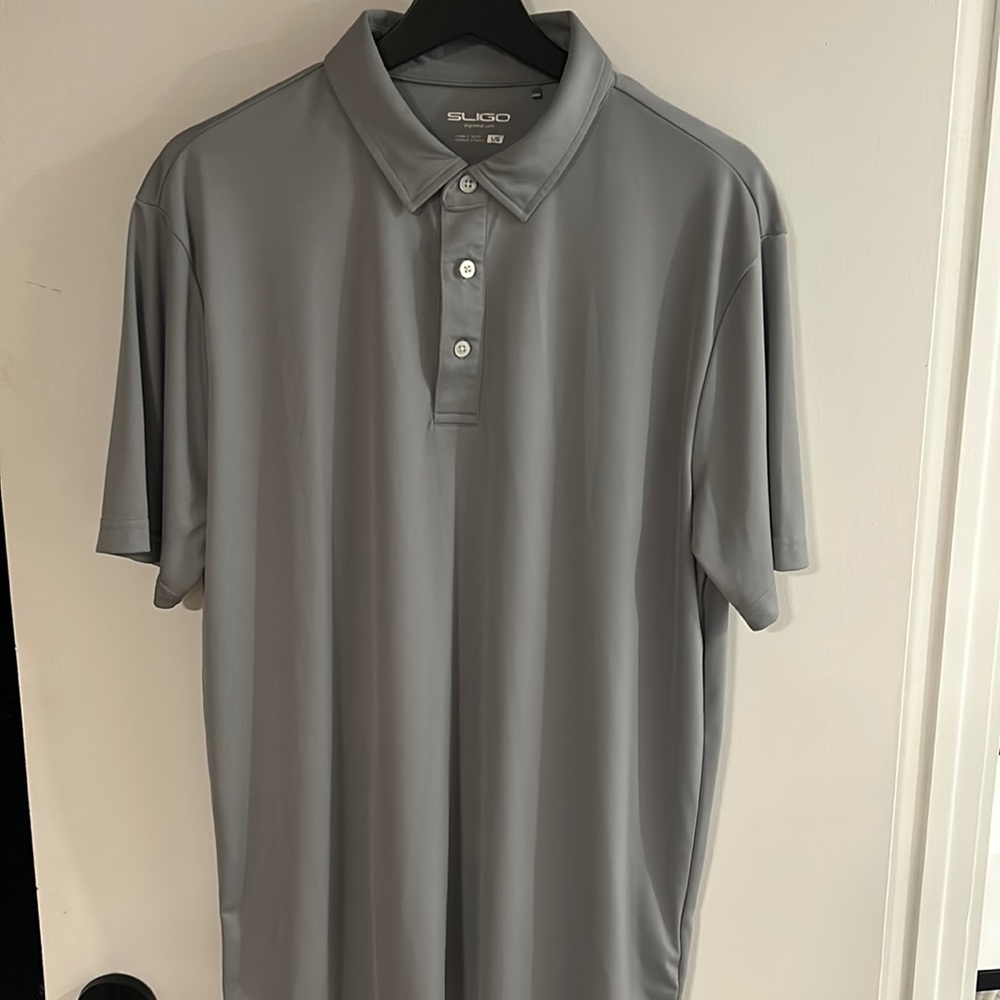Men’s Sligo golf polo silver grey size large